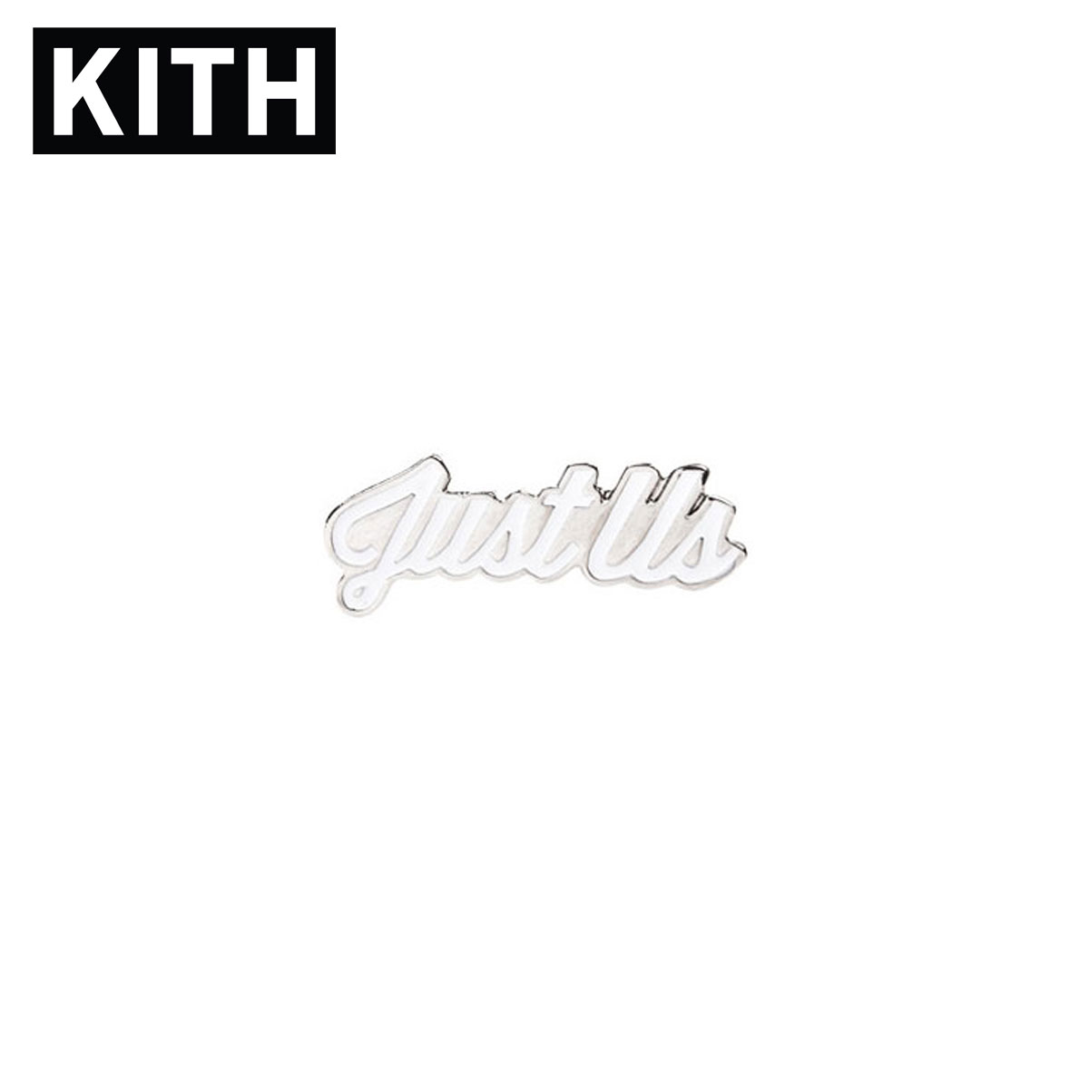 20%OFFセール 【販売期間 11/20 20:00～11/27 1:59】 キス KITH 正規品 アクセサリー ピン KITH Classics Just Us Pin - Silver / White D00S15