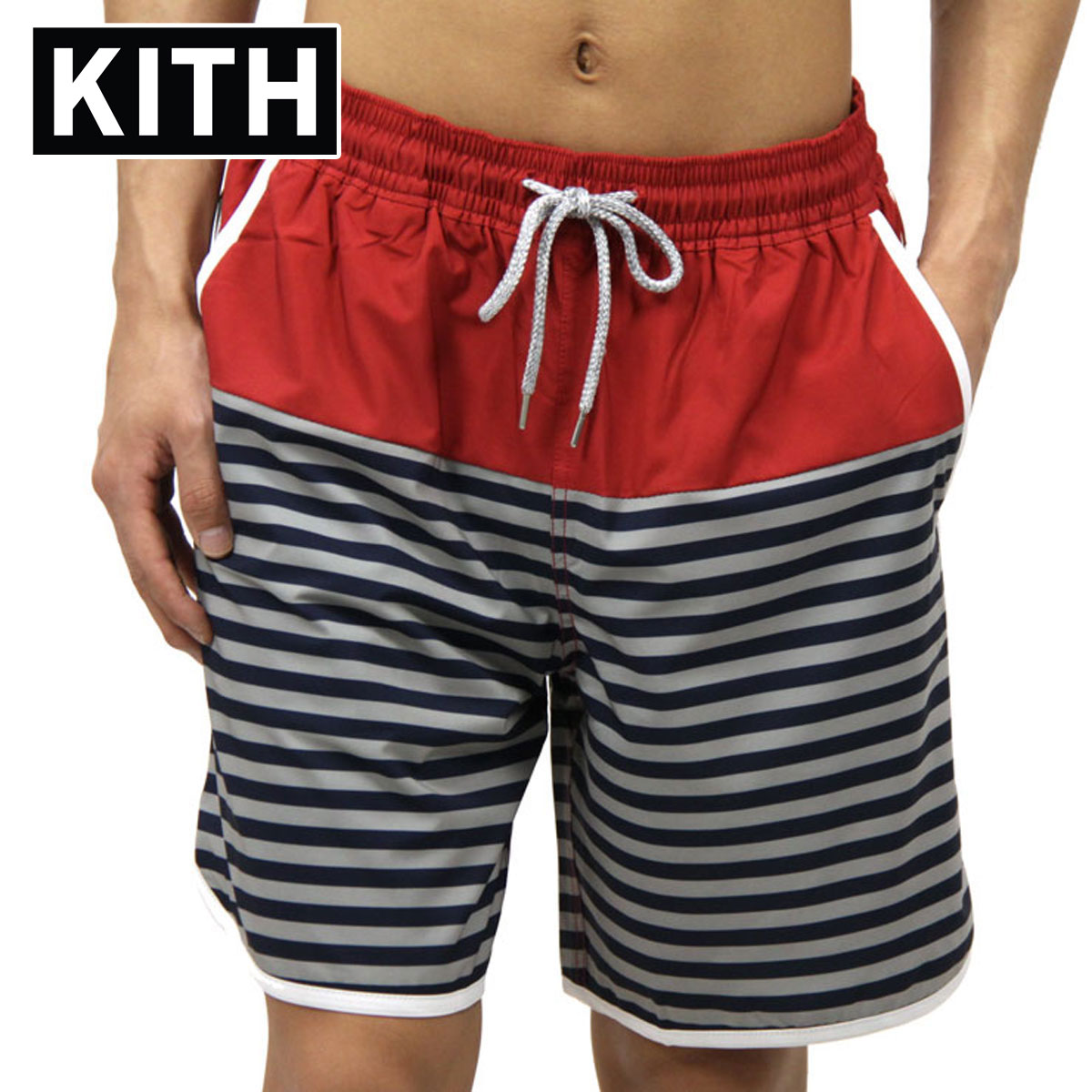     KITH ѥ KITH ROCKAWAY SHORT KH7002-106 RED / NAVY