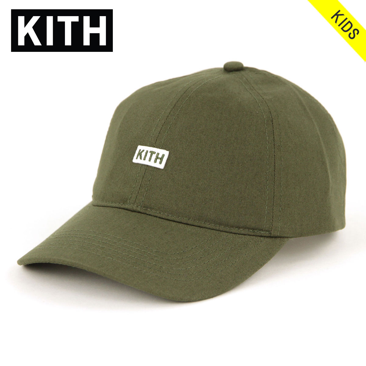 キス キャップ キッズ 正規品 KITH 帽子 ボックスロゴ 子供用 KITH KIDS CLASSIC CAP KHK5032-106 OLIV..