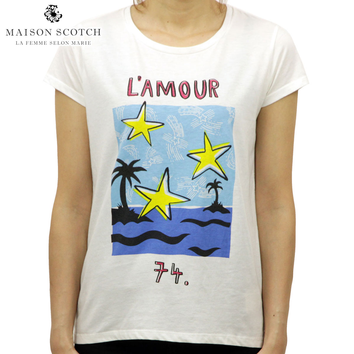 20%OFFセール  メゾンスコッチ MAISON SCOTCH 正規販売店 レディース 半袖Tシャツ Maison 'love' series tee 131241 C D15S25