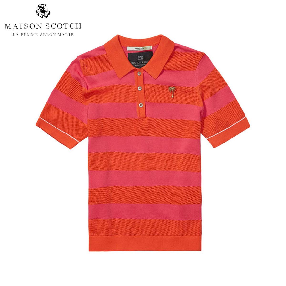 メゾンスコッチ MAISON SCOTCH 正規販売店 レディース 半袖ポロシャツ Knitted polo 131316 B D15S25 父の日 プレゼント ラッピング