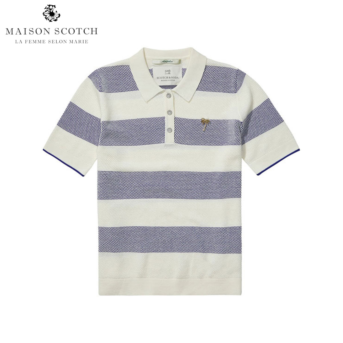 メゾンスコッチ MAISON SCOTCH 正規販売店 レディース 半袖ポロシャツ Knitted polo 131316 C D00S15 父の日 プレゼント ラッピング