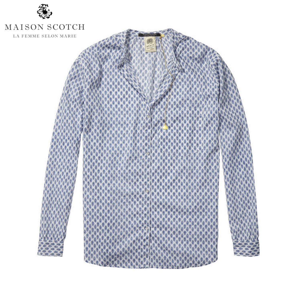  メゾンスコッチ MAISON SCOTCH 正規販売店 レディース 長袖シャツ Lightweight cotton shirt in fun summer dessins 131143 A D15S25 父の日 プレゼント ラッピング