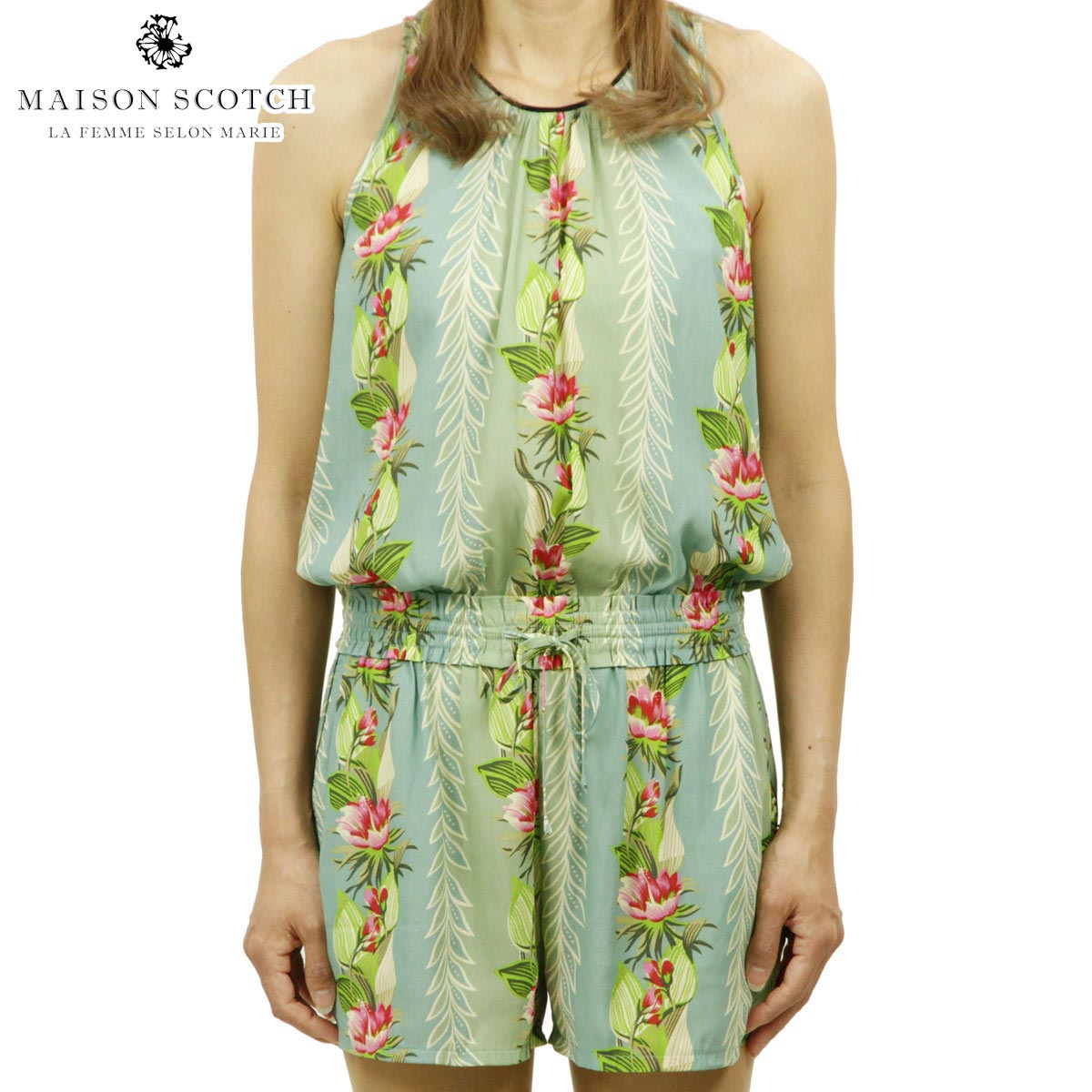 20%OFFクーポンセール  メゾンスコッチ MAISON SCOTCH 正規販売店 レディース ワンピース オールインワン POOLSIDE' CAPSULE PRINTED SHORT ALL IN ONE 143499 17 51332 COMBO A