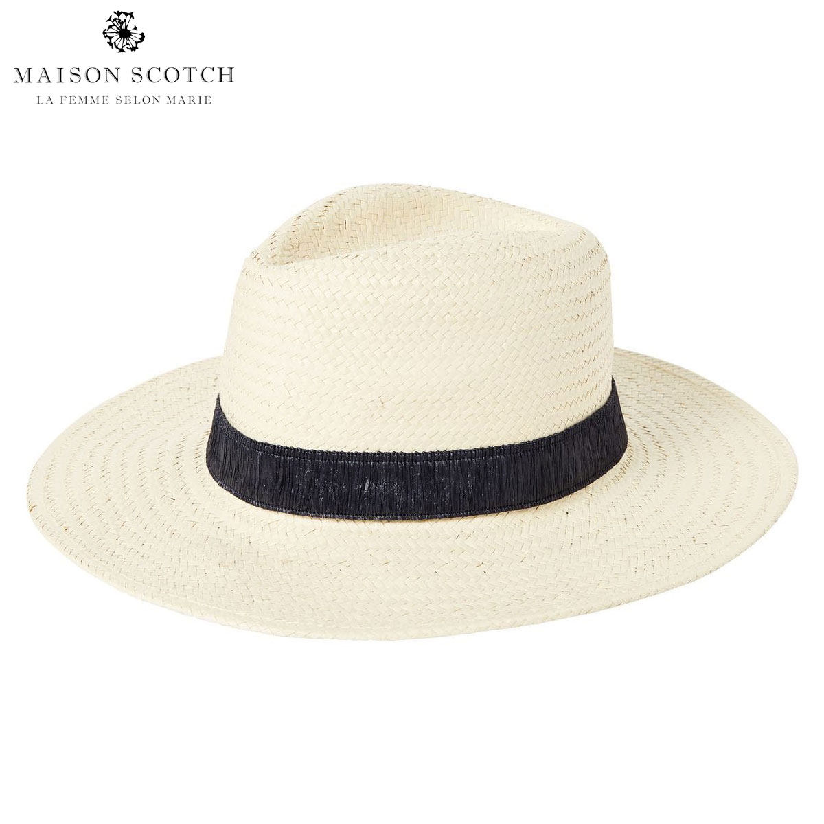  メゾンスコッチ MAISON SCOTCH 正規販売店 レディース カウボーイハット WICKER COWBOY HAT WITH TAPE DETAIL 143905 37 58803 SAND 父の日 プレゼント ラッピング