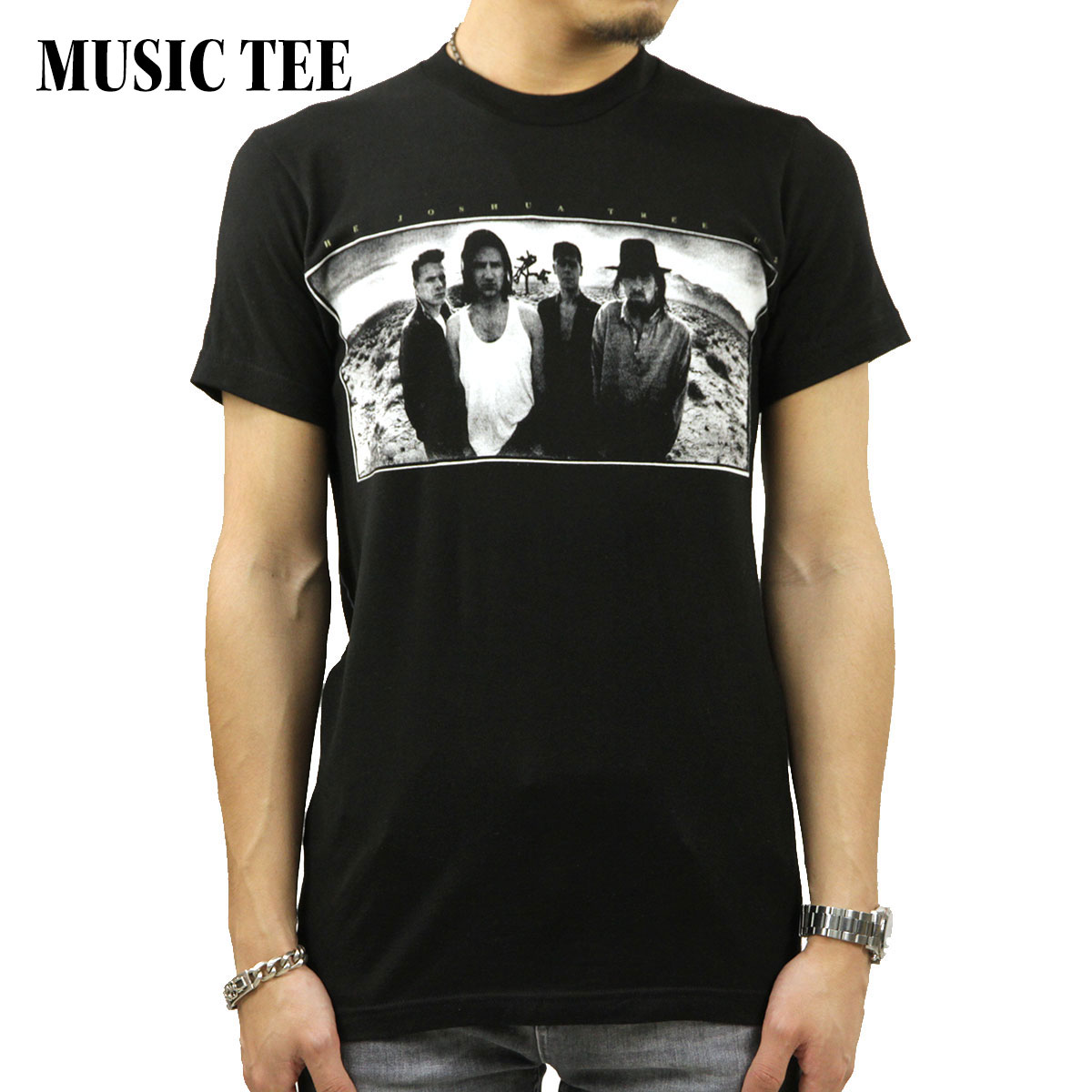 ミュージックティ バンドTシャツ メンズ 正規品 MUSIC TEE フォトT ロックTシャツ 半袖Tシャツ U2 ヨシュア・トゥリー U2 JOSHUA TREE MUSIC TEE 父の日 プレゼント ラッピング