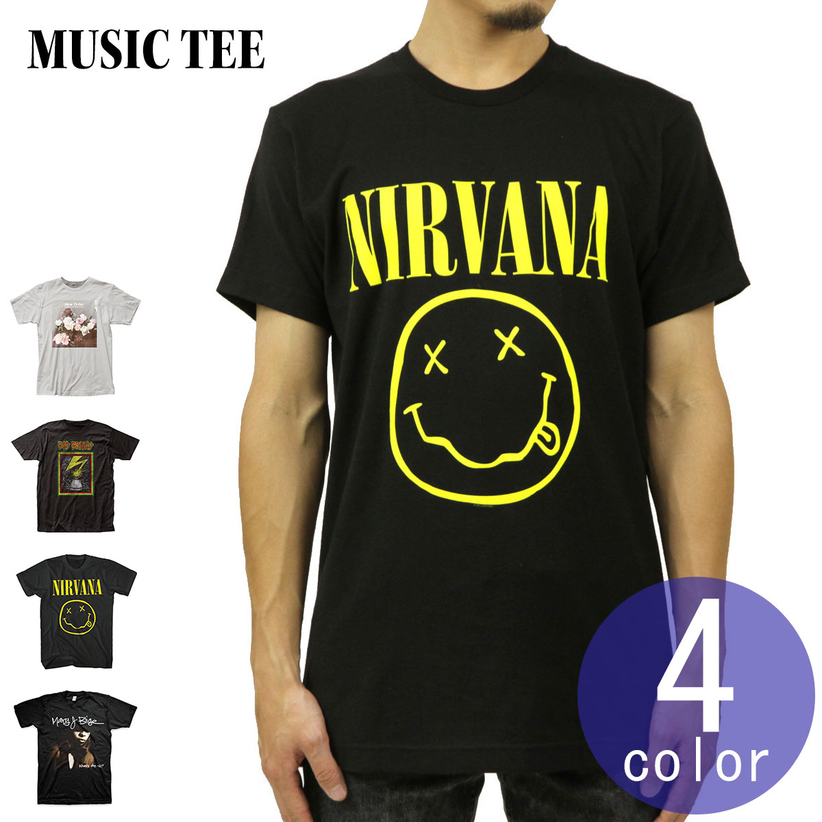 ミュージックティ バンドTシャツ メンズ 正規品 MUSIC TEE ロックTシャツ 半袖Tシャツ SHORT SLEEVE TEE 父の日 プレゼント ラッピング