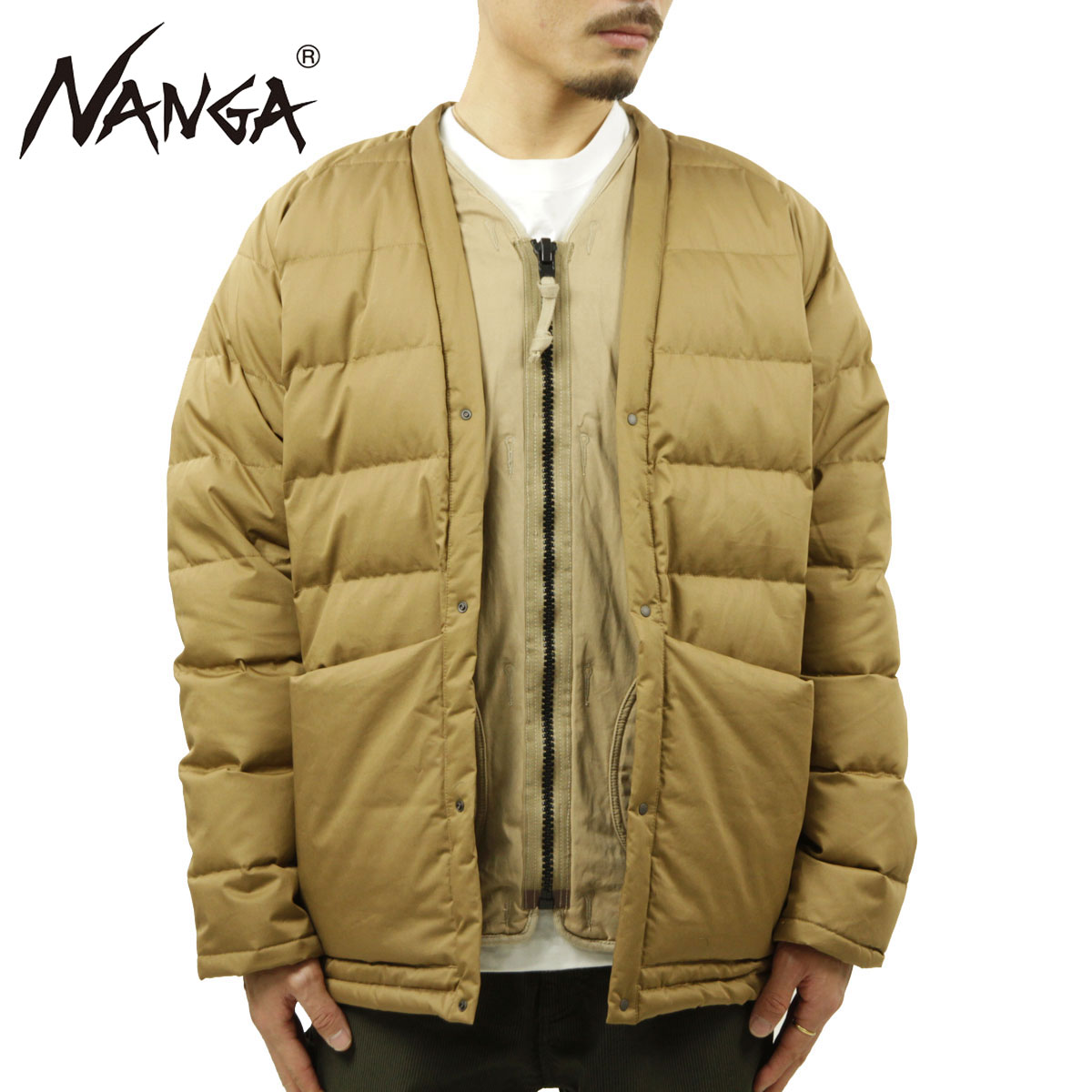 ナンガ ダウン メンズ レディース 正規販売店 NANGA アウター ダウンハンテン 半纏 DOWN PROOF COTTON DOWN HANTEN COYOTE