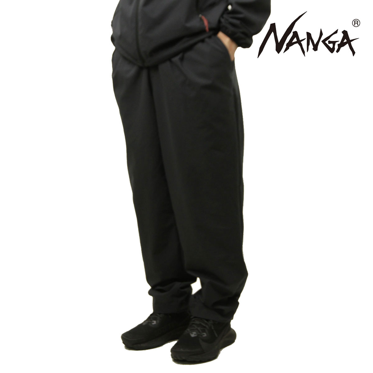 ナンガ メンズ ボトムス 正規販売店 NANGA アウトドア ポリエステル パンツ DotAir? COMFY TUCK TAPERED PANTS NW2411-1I906-A BLK BLACK