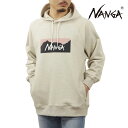 iK Y p[J[ K̔X NANGA S vI[o[ t[fB[ ECO HYBRID BOX LOGO SWEAT HOODIE OATMEAL~PINK NW2311-1F202 OATMEAL~PINK