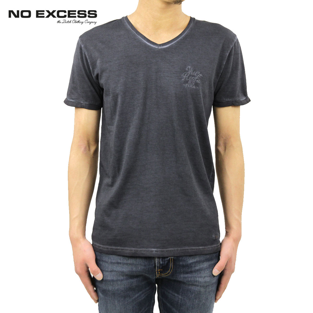 ノーエクセス Tシャツ 正規販売店 NO EXCESS 半袖Tシャツ VネックTシャツ シャツ T-shirt s/sl , V-Neck, cold dyed 320211 78 D00S20