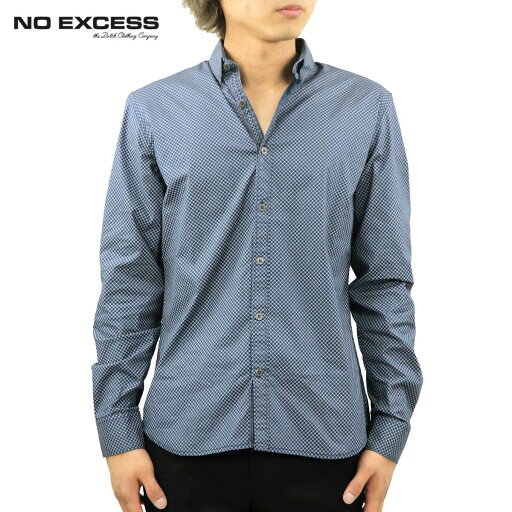 ノーエクセス シャツ メンズ 正規販売店 NO EXCESS 半袖シャツ ALLOVER PRINTED STRETCH SHIRT 480902 132 Shadow Blue D15S25 ノーエクセス シャツ メンズ 正規販売店 NO EXCESS 半袖シャツ ALLOVER PRINTED STRETCH SHIRT 480902 132 Shadow Blue D15S25