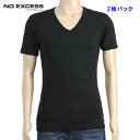 m[GNZX TVc K̔X NO EXCESS TVc V-NECK TEE 2 PACK N3461 20 black D15S