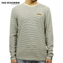 ノーエクセス ロンT メンズ 正規販売店 NO EXCESS 長袖Tシャツ R-NECK MELANGE STRIPE LONG SLEEVE TEE 120702 168 MILK