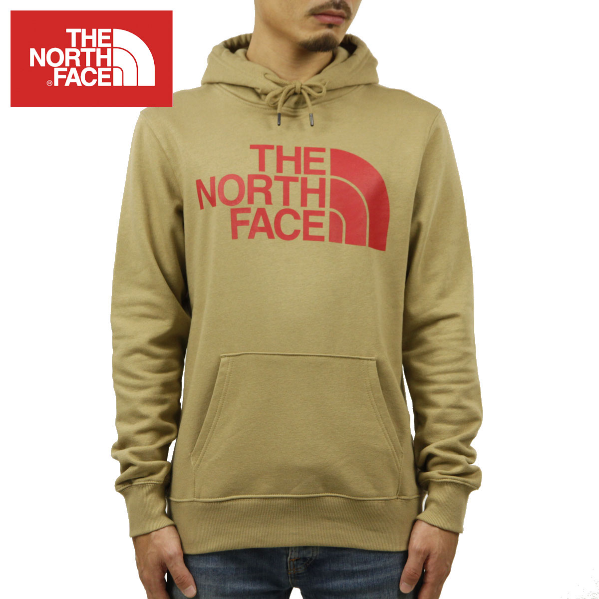 ノースフェイス パーカー メンズ 正規品 THE NORTH FACE プルオーバーパーカー ロゴ HALF DOME PULLOVER HOODIE NF0A4M4B KELP TAN 父の日 プレゼント ラッピング