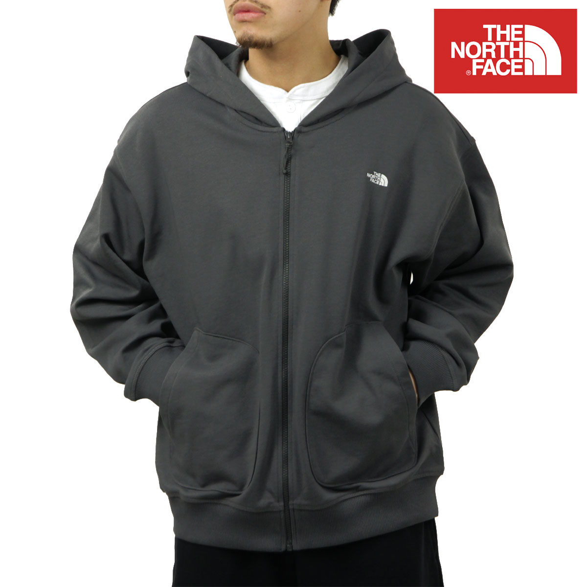 樂天商城 - 【ポイント10倍 5/9 20:00〜5/16 1:59】 ノースフェイス メンズ パーカー 正規品 THE NORTH FACE ジップアップ オーバーサイズ アウター 海外限定 U ESSENTIAL OVERSIZE FULL ZIP HOODIE ANTHRACITE GREY CHACOLE NF0A8GQG RHI