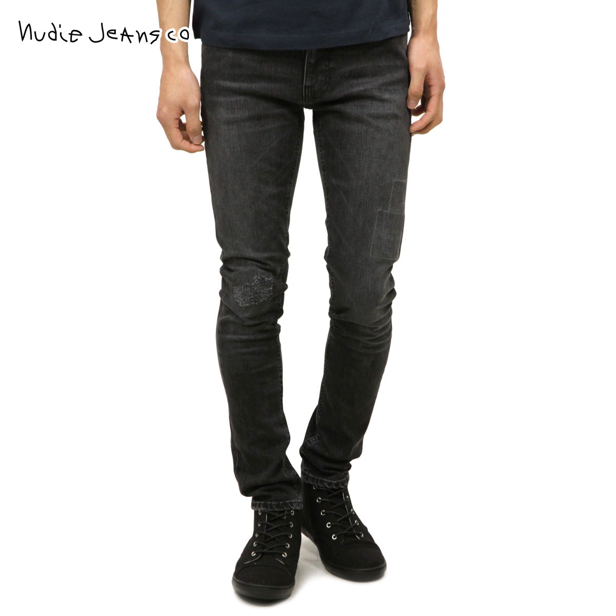 ヌーディージーンズ ジーンズ メンズ 正規販売店 Nudie Jeans ジーパン Lean Dean 654 Grey Patch 112144 D00S20