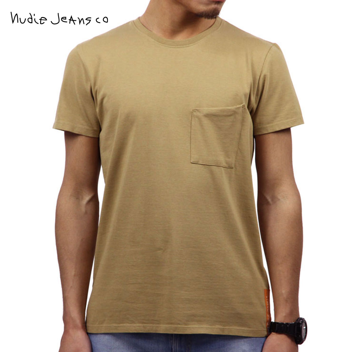 ヌーディージーンズ Nudie Jeans 正規販売店 メンズ 半袖ポケットTシャツ ANDERS POCKET TEE BEIGE B16 131500 D00S15