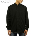 ヌーディージーンズ シャツ メンズ 正規販売店 Nudie Jeans 長袖シャツ CALLE SHIRT BLACK B01 140476 D00S15