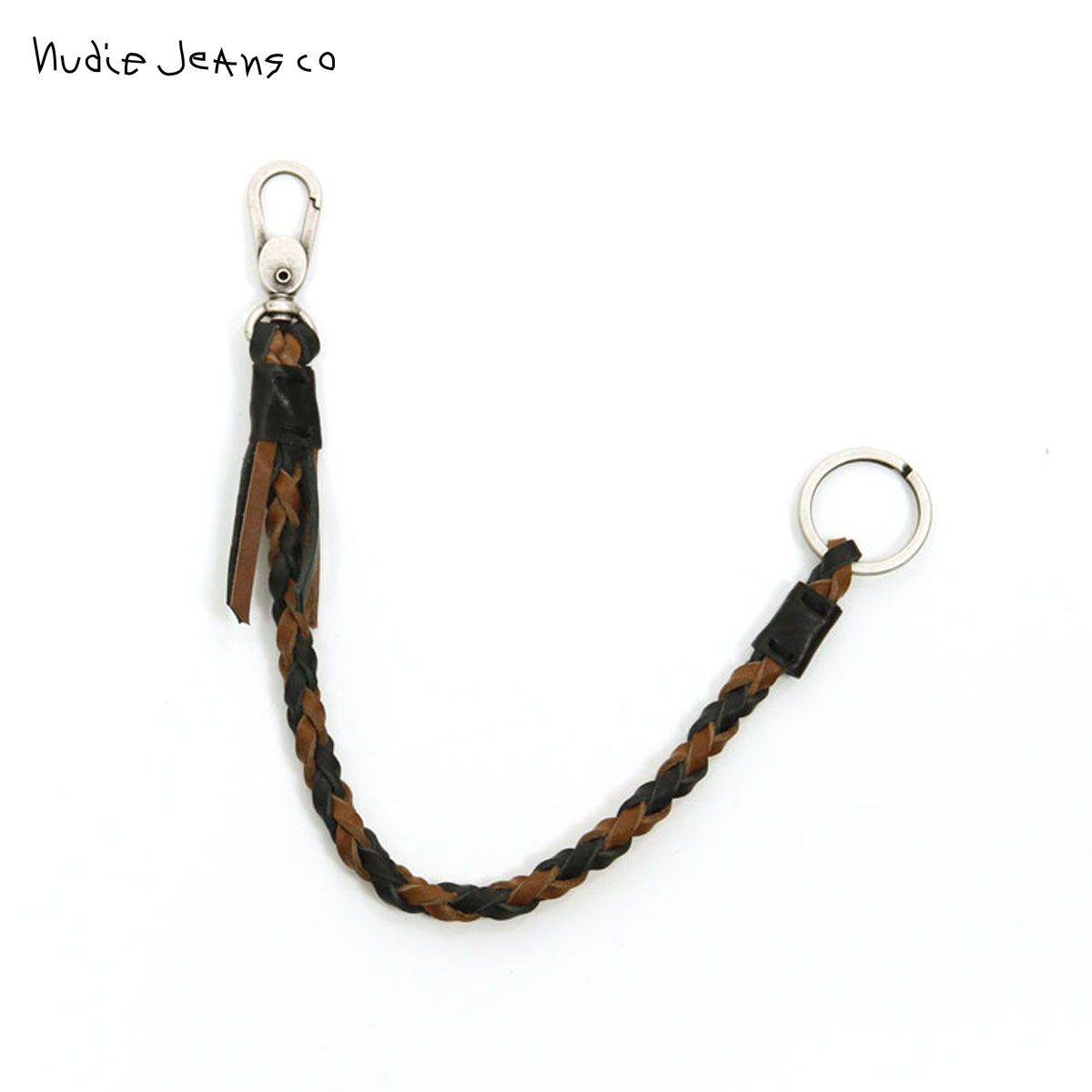 k[fB[W[Y Nudie Jeans K̔X L[z_[ KLASSON KEYSTRAP BLACK/BROWN C13 180659 ̓ v[g bsO