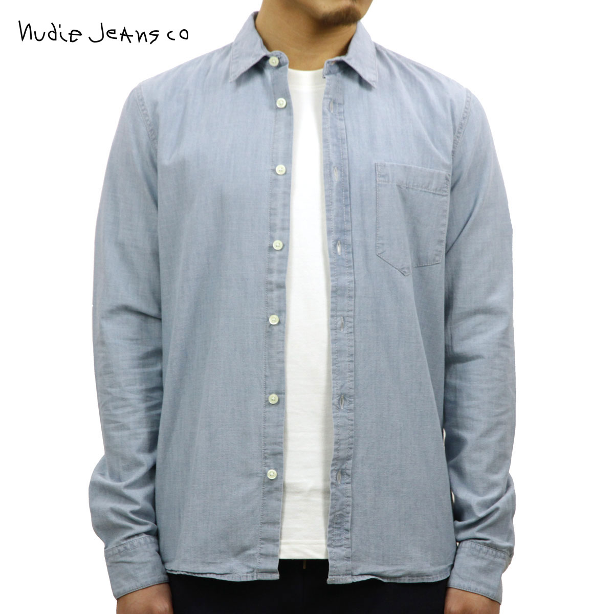 ヌーディージーンズ Nudie Jeans 正規販売店 メンズ 長袖シャンブレーシャツ HENRY CHAMBRAY SHIRT INDIGO B21 140539