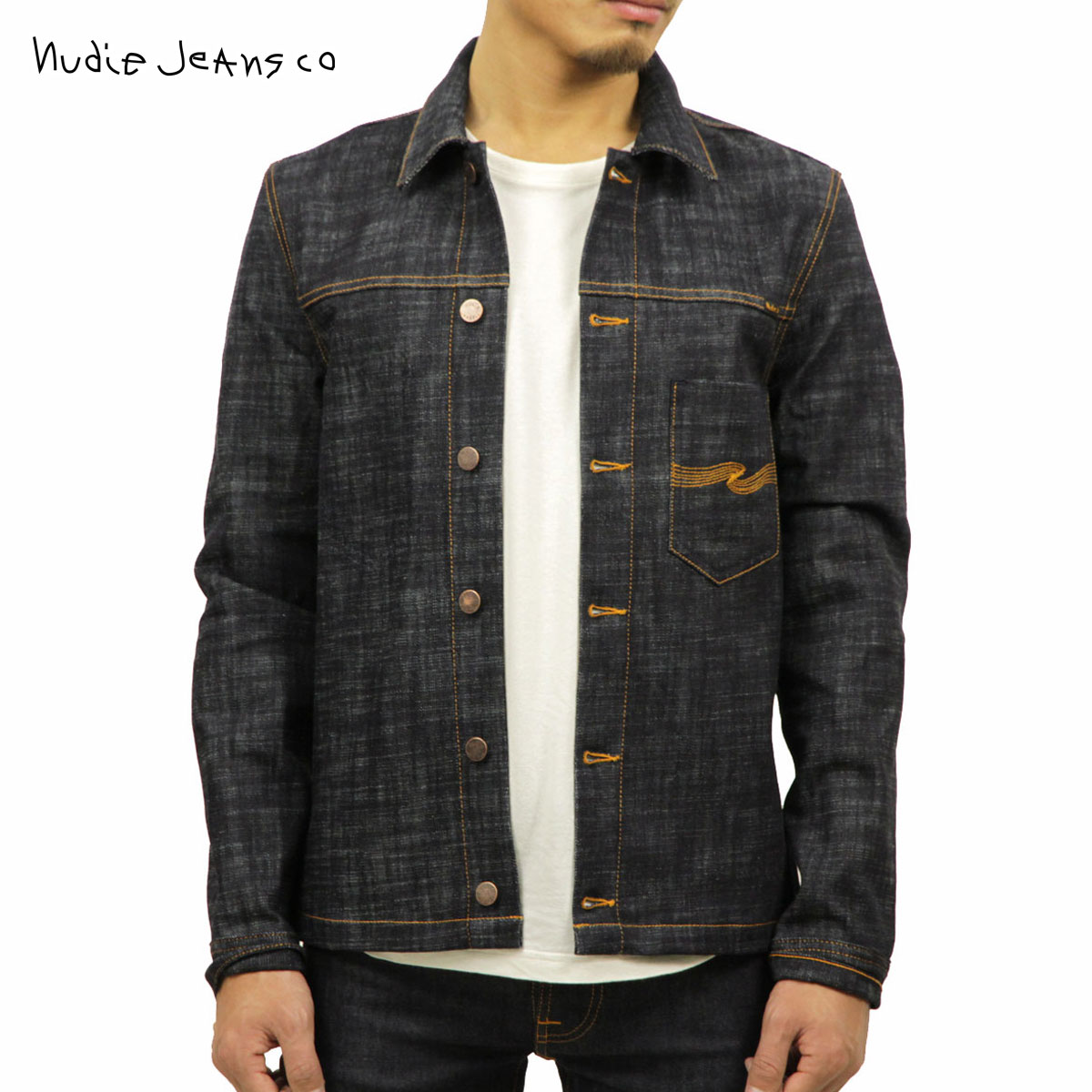 ヌーディージーンズ ヌーディージーンズ アウター メンズ 正規販売店 Nudie Jeans ジャケット デニムジャケット RONNY DRY CROSS DENIM JACKET 160569 B26 DENIM 父の日 プレゼント ラッピング