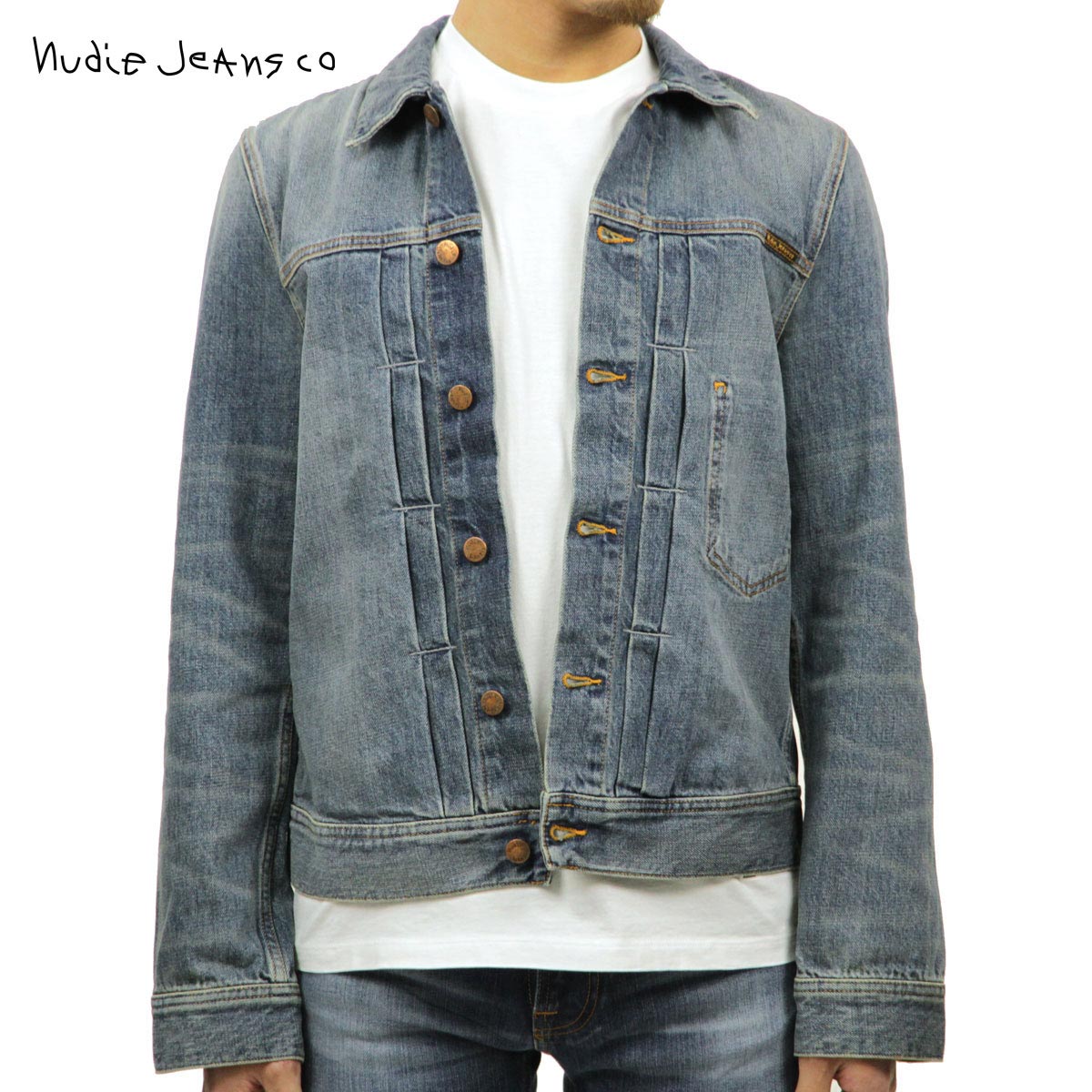 ヌーディージーンズ ヌーディージーンズ アウター メンズ 正規販売店 Nudie Jeans ジャケット デニムジャケット SONNY DENIM JACKET MID STONE 160594 父の日 プレゼント ラッピング