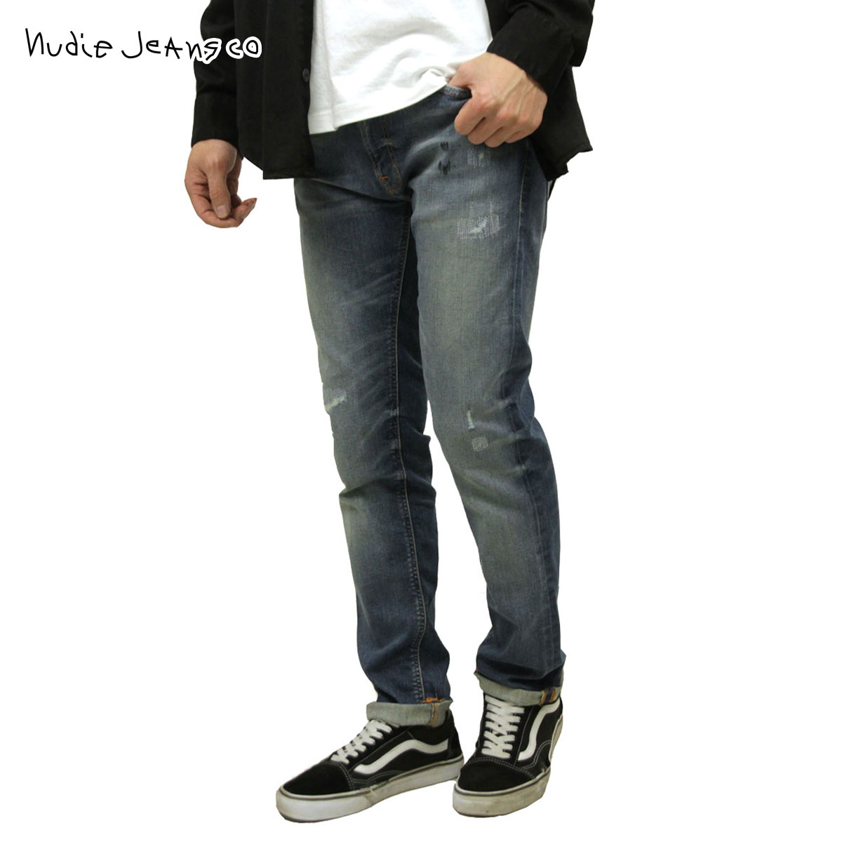 5%OFFクーポンセール 【利用期間 5/9 20:00～5/16 1:59】 ヌーディージーンズ ジーンズ メンズ 正規販売店 Nudie Jeans シンフィン ジーパン THIN FINN DENIM JEANS AUTHENTIC REPAIR 034 113127