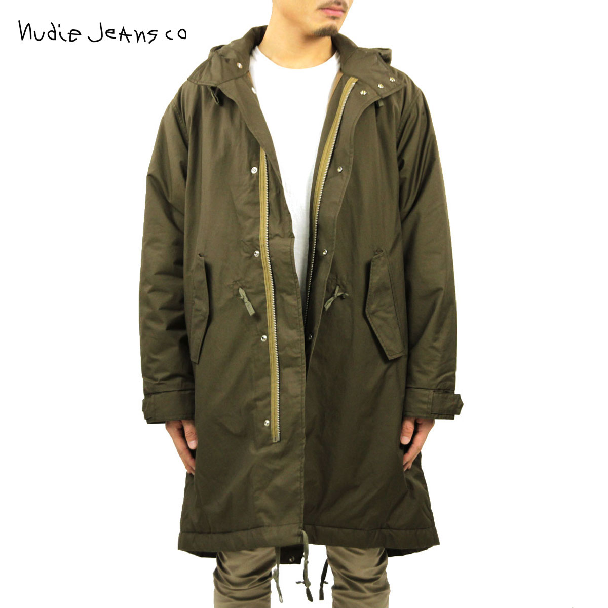 ヌーディージーンズ ヌーディージーンズ アウター メンズ 正規販売店 Nudie Jeans モッズコート KAJJAN WAXED PARKA JACKET OLIVE G03 160690