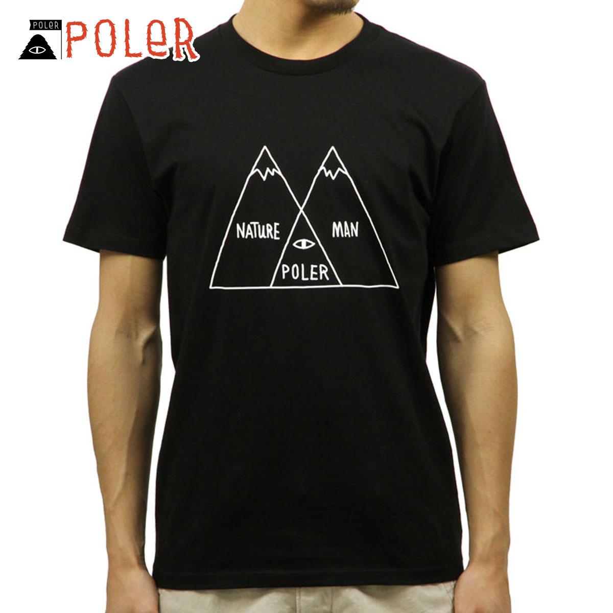 ポーラー Tシャツ 正規販売店 POLER 半袖Tシャツ VENN DIAGRAM TEE 55200029-BLK BLACK