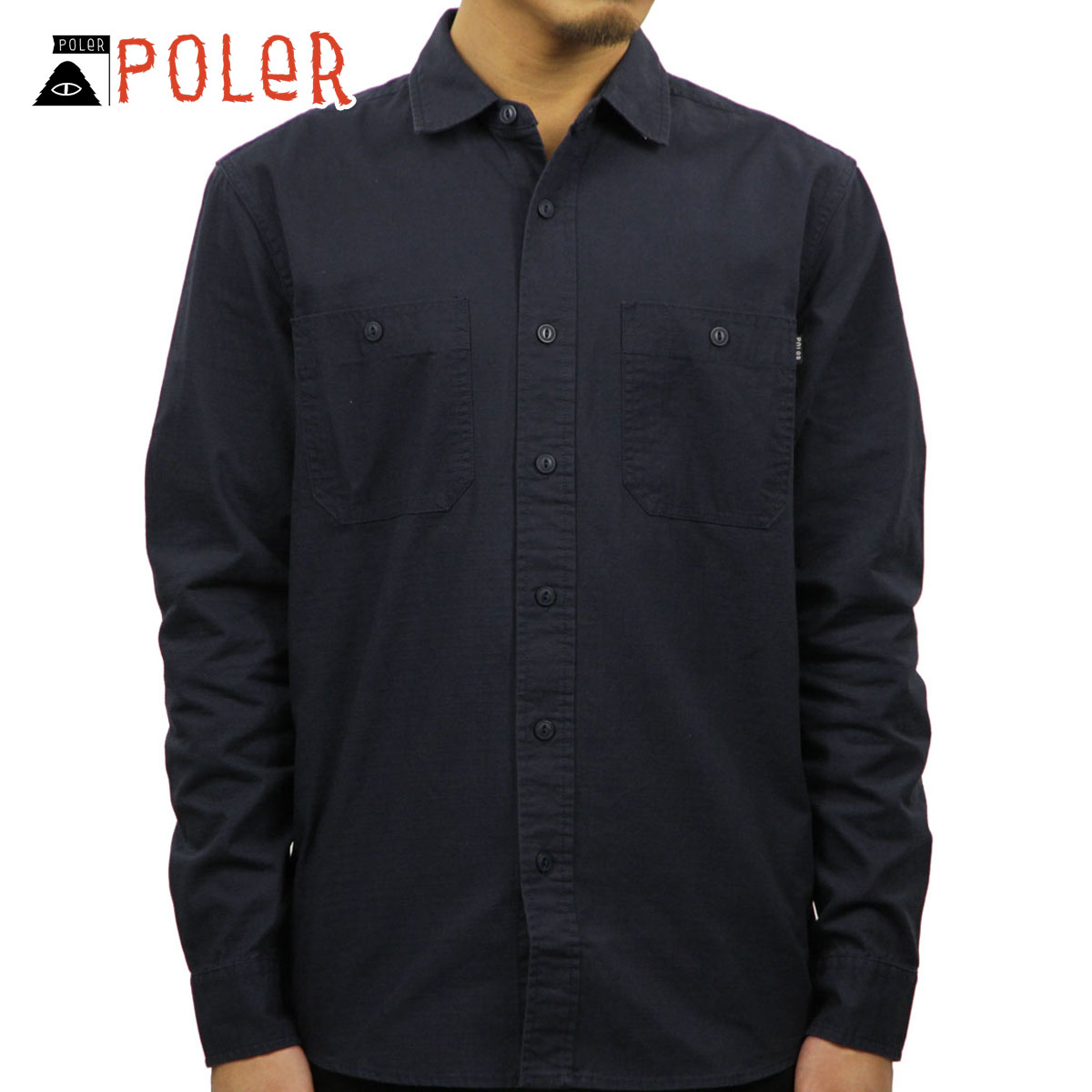  ポーラー シャツ メンズ 正規販売店 POLER 長袖シャツ ワークシャツ HAWTHORN L/S RIPSTOP WOVEN 21310003-NVY NAVY