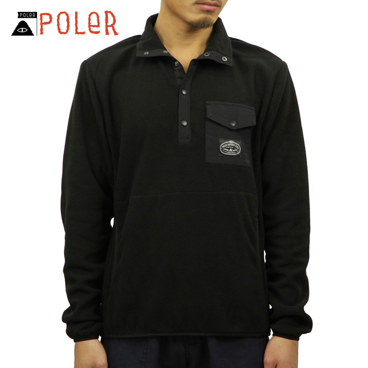 ポーラー POLER 正規販売店 メンズ ボタンアップフリース SNAP FLEECE SPECIALTY 21600006-BLK BLACK