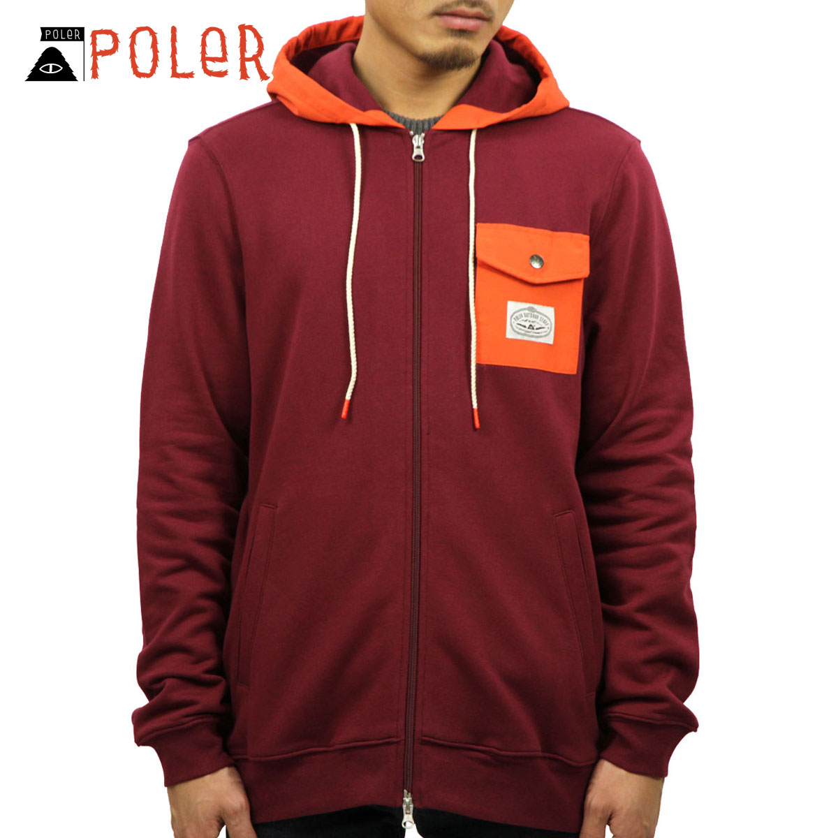 ポーラー パーカー メンズ 正規販売店 POLER ジップアップパーカー BASSWOOD ZIP HOODIE SPECIALTY FLEECE 21280003-CRD CORDOVAN 父の日 プレゼント ラッピング