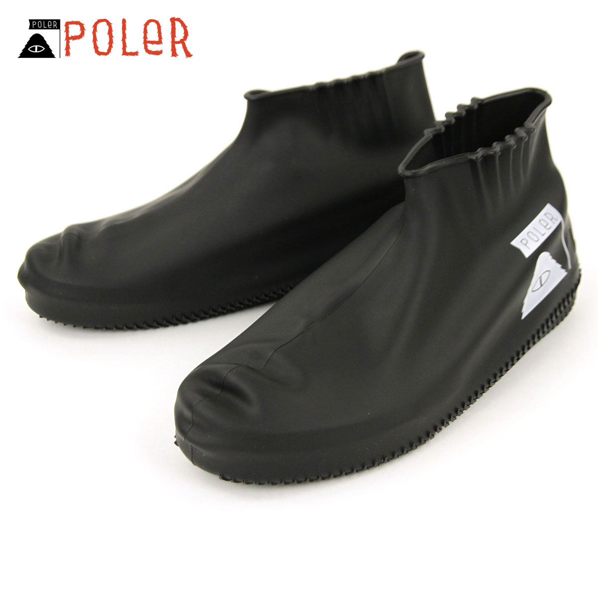 ポーラー シューズカバー 正規販売店 POLER レインシューズカバー 防水 シリコンシューズカバー SILICON RAIN SHOES COVER22cm〜25cm 25〜28cm 55400002-BLK BLACK