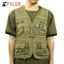 ポーラー ベスト メンズ 正規販売店 POLER アウター フィッシングベスト MULTI POCKET VEST 55100106-BEG BEIGE