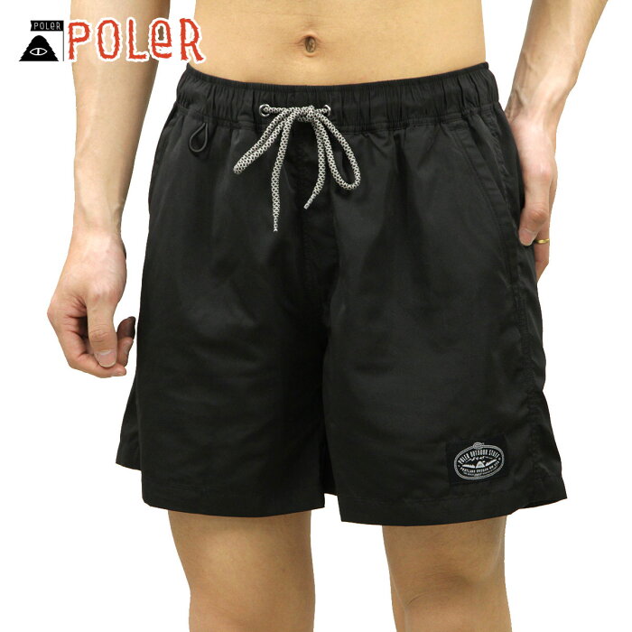 ポーラー ショートパンツ メンズ 正規販売店 POLER 2WAY 水着 ハーフパンツ スイムパンツ ボトムス POLER 2WAY BAGGY SHORTS 55100138-BLK BLACK