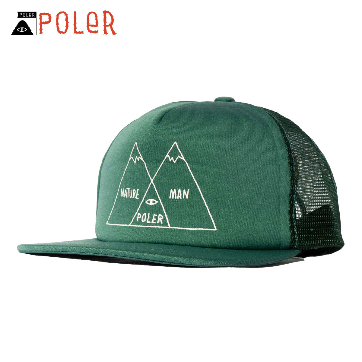 ポーラー キャップ メンズ レディース 正規販売店 POLER 帽子 キャップ VENN DIAGRAM MESH TRUCKER CAP DC 241MCV0318-GRN GREEN