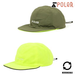 ポーラー キャップ メンズ レディース 正規販売店 POLER 帽子 リバーシブル フリースキャップ REVERSIBLE FLEECE CAP OLIVE/YELLOW D 223MCV0044-OLV