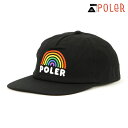ポーラー キャップ メンズ レディース 正規販売店 POLER 帽子 RAINBOW HAT BLACK 224ACU7004