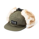 ポーラー メンズ レディース キャップ 正規販売店 POLER 帽子 フラップキャップ FLIGHT NYLON FUR FLAP CAP 233MCV0085-OLV OLIVE