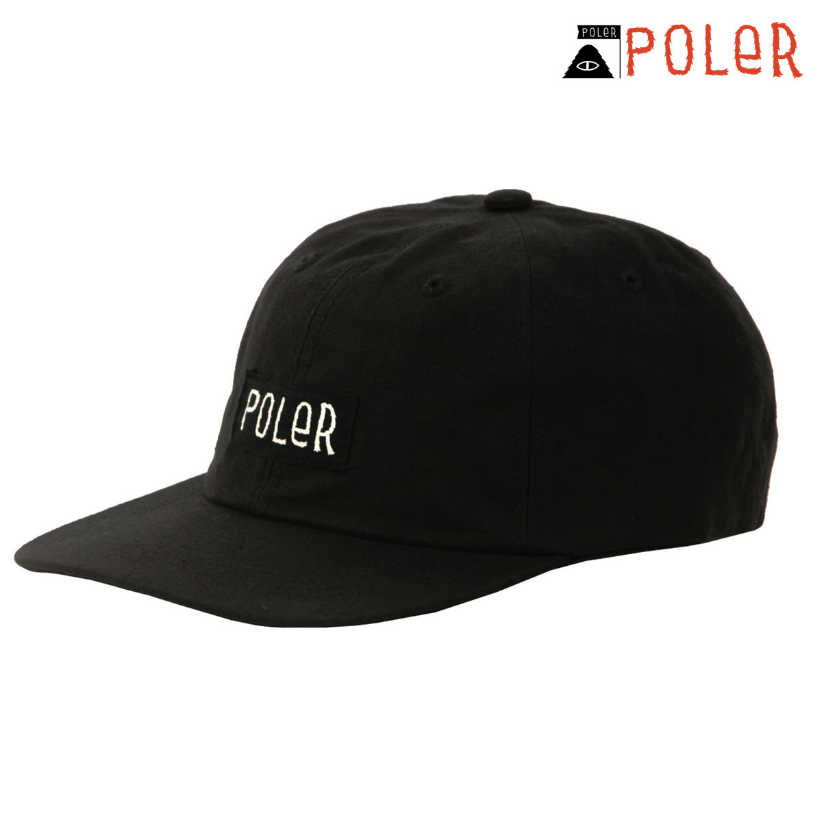 ポーラー メンズ レディース キャップ 正規販売店 POLER 帽子 コットン ロゴ COTTON CAP D 243MCV0102-BLK BLACK クリスマス プレゼント ラッピング