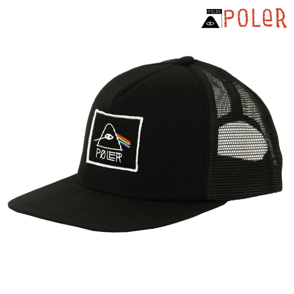 ポーラー メンズ レディース キャップ 正規販売店 POLER ロゴ 帽子 メッシュキャップ PSYCHEDELIC MESH CAP DC 241MCV0311-BLK BLACK