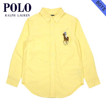 ポロ ラルフローレン キッズ シャツ ボーイズ 子供服 正規品 POLO RALPH LAUREN CHILDREN 長袖シャツ Blake Big Pony Oxford #17535386 YELLOW ラルフローレン D20S30 父の日