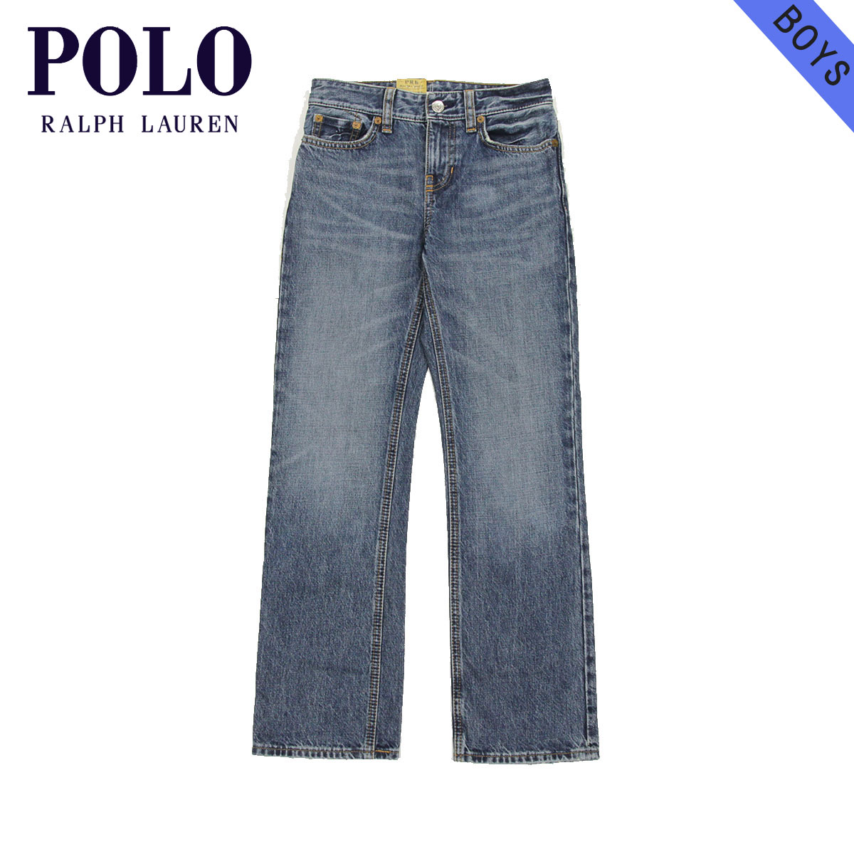 ポロ ラルフローレン キッズ ジーンズ ボーイズ 子供服 正規品 POLO RALPH LAUREN CHILDREN ジーパン Slim-Fit Armand Wash Jean #15673206 ベルト無し BLUE D15S25 父の日 プレゼント ラッピ…