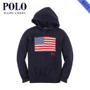 ポロ ラルフローレン キッズ パーカー ボーイズ 子供服 正規品 POLO RALPH LAUREN CHILDREN Hooded Flag Sweater #22358486 NAVY D20S30