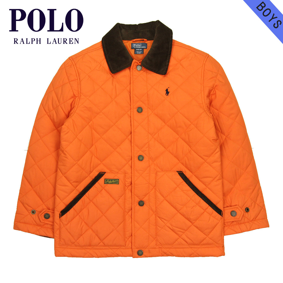 ポロ ラルフローレン キッズ ジャケット ボーイズ 正規品 POLO RALPH LAUREN CHILDREN アウター キルティングジャケット New Hagan Jacket #22358276 ORANGE D20S30 1