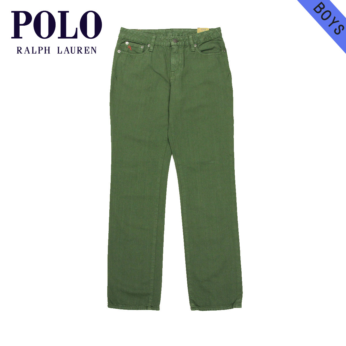 ポロ ラルフローレン キッズ ジーンズ ボーイズ 子供服 正規品 POLO RALPH LAUREN CHILDREN ジーパン RL Skinny Fit Jean #21589336 ベルト無し GREEN D20S30