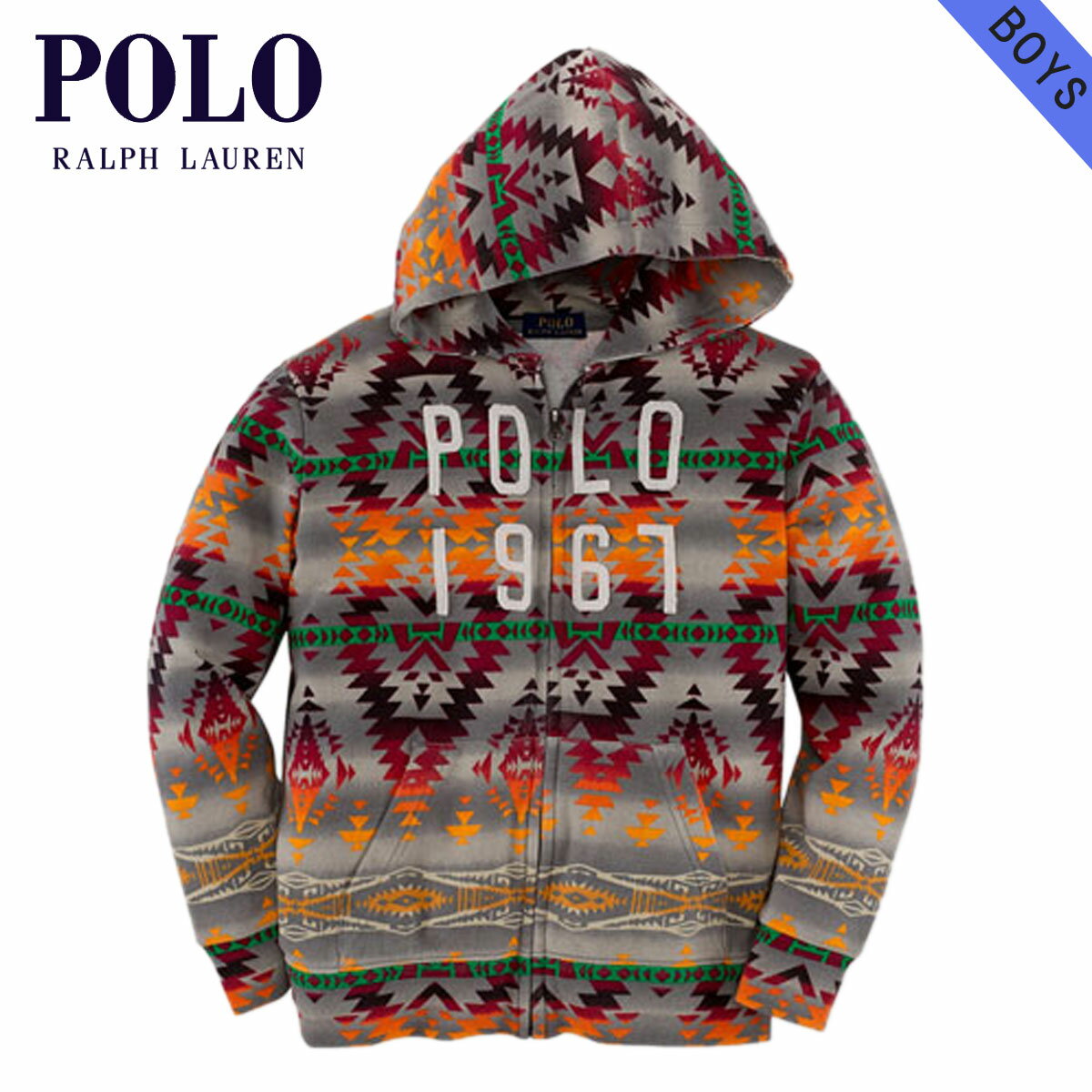 ポロ ラルフローレン キッズ POLO RALPH LAUREN CHILDREN 正規品 子供服 ボーイズ パーカー Patterned Cotton Hoodie 57850876 D20S30 父の日 プレゼント ラッピング