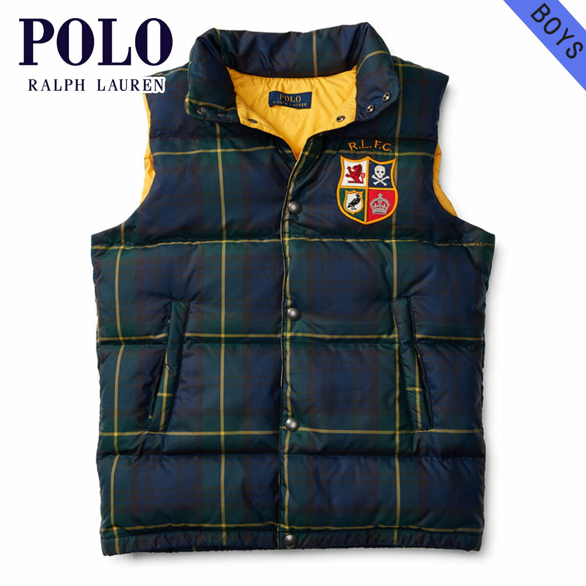 【ポイント10倍 6/4 20:00～6/11 1:59】 ポロ ラルフローレンキッズ POLO RALPH LAUREN CHILDREN 正規品 子供服 ボーイズ ベスト TARTAN QUILTED DOWN VEST 97216066 D00S20 父の日 プレゼント…