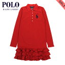 40%OFFセール 【販売期間 4/24 20:00～4/27 9:59】 ポロ ラルフローレン キッズ POLO RALPH LAUREN CHILDREN 正規品 子供服 ガールズ 長袖ドレスポロシャツ Big Pony Polo Dress #13115005 RED D20S30